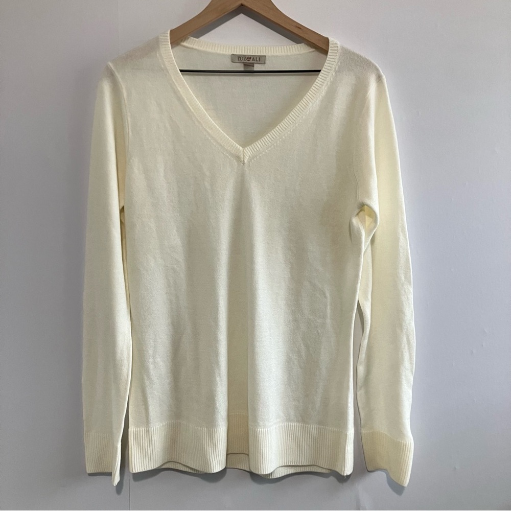 Rox & Ali V neck sweater Ivory Size Large